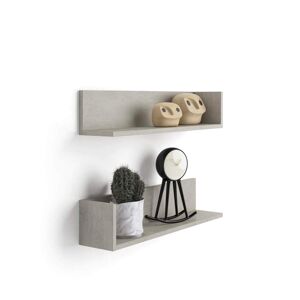 Mobili Fiver Par de estantes Luxury de MDF, color Cemento gris