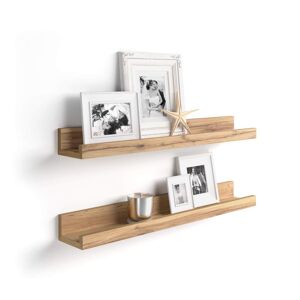 Mobili Fiver Par de estantes para cuadros First, 80 cm, color Madera rústica