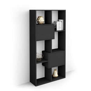 Mobili Fiver Estantería XS con puertas Iacopo (160,8 x 80 cm), color Madera negra