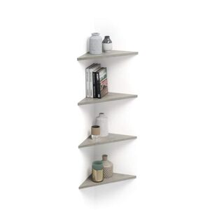 Mobili Fiver Set de 4 estantes esquineros Easy, color Cemento gris