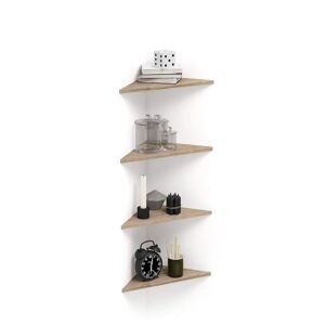 Mobili Fiver Set de 4 estantes esquineros Easy, color Encina