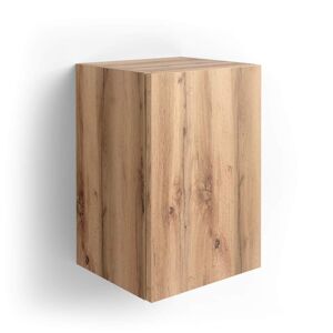 Mobili Fiver Estante de pared en forma de cubo con puerta Iacopo, color Madera rústica