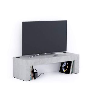 Mobili Fiver Mueble de TV Evolution 120x40, Cemento Gris con cargador inalámbrico