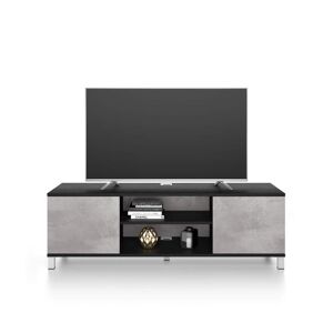 Mobili Fiver Mueble de TV Rachele, color Madera negra - Cemento gris