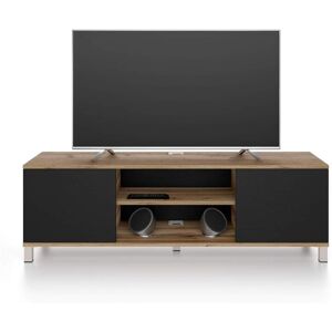 Mobili Fiver Mueble de TV Rachele, color Madera rústica - Madera negra