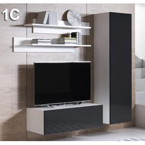 Conjunto de muebles Luke 1C blanco y negro (1,6m)