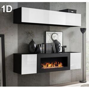 Conjunto de muebles Krista 1D negro y blanco (1,6m)