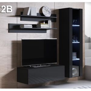 Conjunto de muebles Luke 2B negro (1,6m)