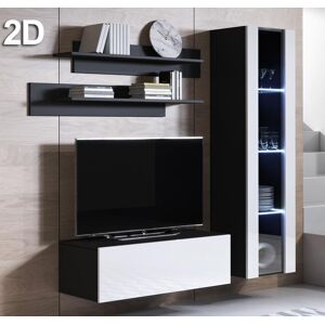 Conjunto de muebles Luke 2D negro y blanco (1,6m)