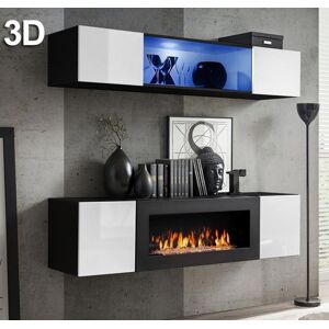 Conjunto de muebles Krista 3D negro y blanco (1,6m)