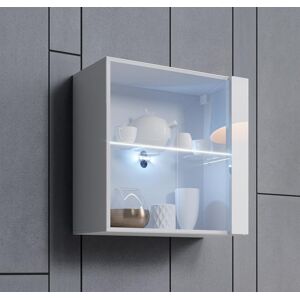 Vitrina Colgante modelo Aitana Q1L (60x60cm) en color blanco con luz LED