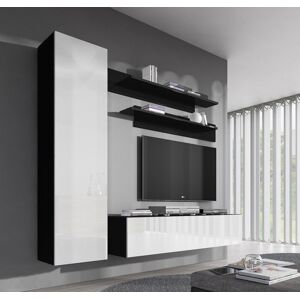 Conjunto muebles Nora negro y blanco modelo 1