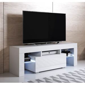 Mueble TV modelo Elio (130x45cm) color blanco con LED