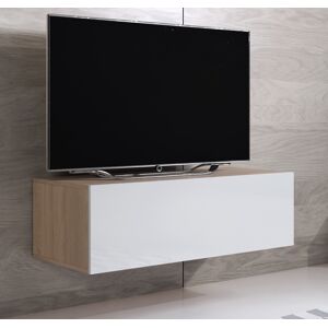 Mueble TV modelo Luke H1 (100x30cm) color sonoma y blanco