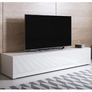 Mueble TV modelo Luke H2 (160x32cm) color blanco con patas estándar