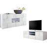 Unique Pack Comedor luminoso 3: Mueble TV CALISTO + Aparador CALISTO - Blanco