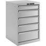 LISTA Cajonera con 5 cajones, A x P x H 564 x 572 x 850 mm, gris luminoso