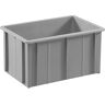 mauser Caja apilable de polietileno con nervaduras de refuerzo exteriores, capacidad 37 l, gris