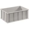 mauser Caja apilable de polietileno con nervaduras de refuerzo exteriores, capacidad 42 l, gris