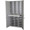 eurokraft pro Armario clasificador con puertas batientes y mesa de clasificación, H x A x P 1864 x 913 x 440 mm, 39 compartimentos, gris luminoso RAL 7035