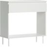 Klast Home Recibidor de madera y metal blanco 80 x 79 cm