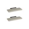 LOLAhome Set de 2 estantes de pared flotantes de MDF gris de 60x24x4 cm