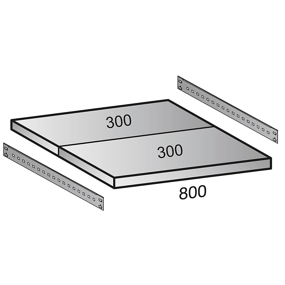 kaiserkraft Balda adicional para estantería-archivador ensamblable, profundidad 600 mm, anchura 800 mm