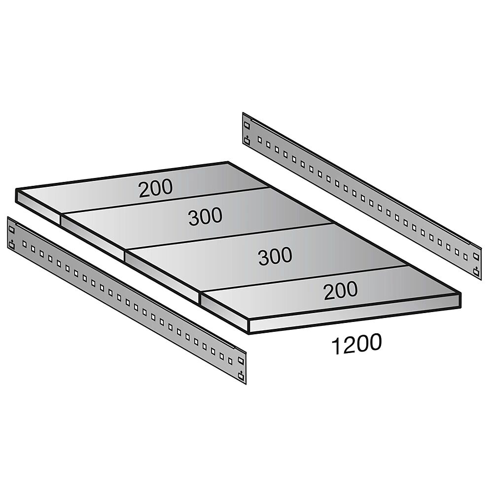 kaiserkraft Balda para estantería ensamblable industrial, anchura de balda 1200 mm, profundidad 1000 mm