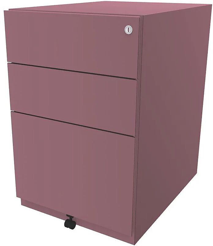 BISLEY Buck rodante Note™ con 2 cajones universales y 1 archivador colgante, H x A x P 645 x 420 x 565 mm, rosa