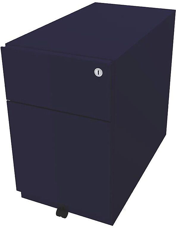 BISLEY Buck rodante Note™ con 1 archivador colgante y 1 cajón universal, H x A x P 495 x 300 x 565 mm, con tirador, azul oxford