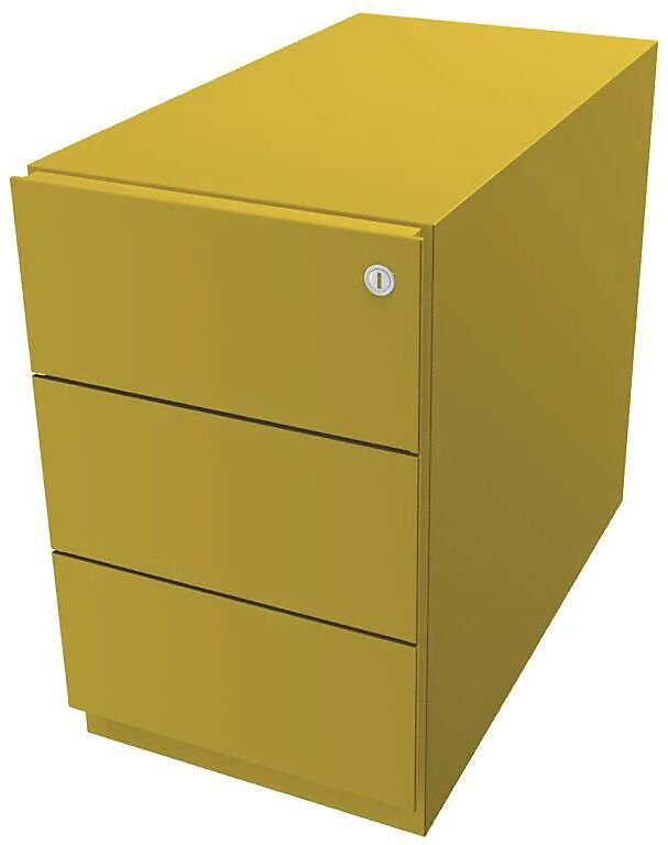 BISLEY Buck rodante Note™ con 3 cajones universales, H x A x P 495 x 300 x 565 mm, con tirador, amarillo