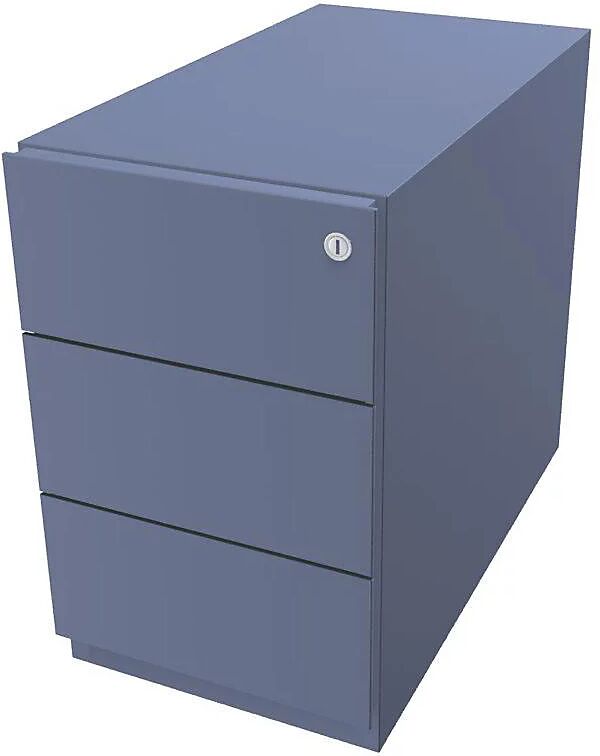 BISLEY Buck rodante Note™ con 3 cajones universales, H x A x P 495 x 300 x 565 mm, con tirador, azul