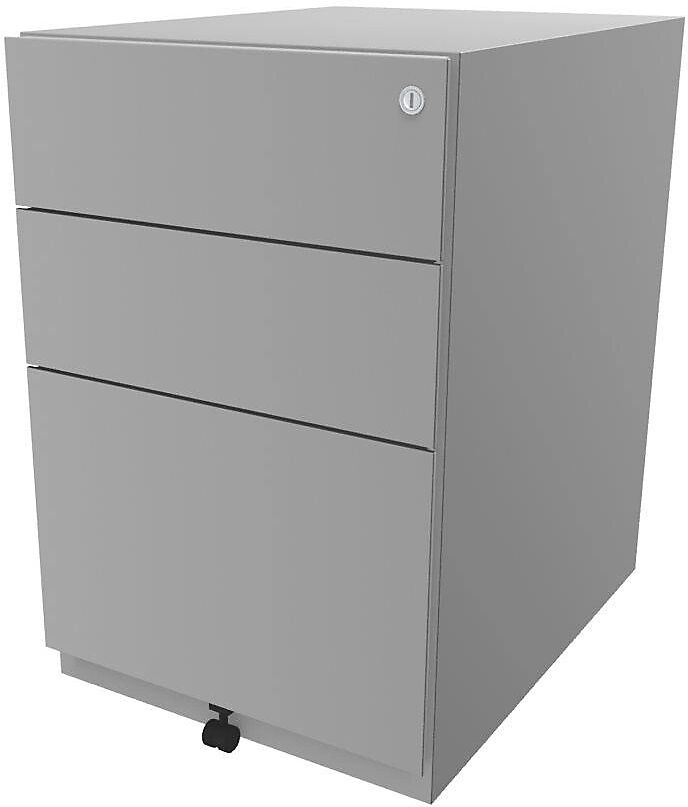 BISLEY Buck rodante Note™ con 2 cajones universales y 1 archivador colgante, H x A x P 645 x 420 x 565 mm, gris luminoso