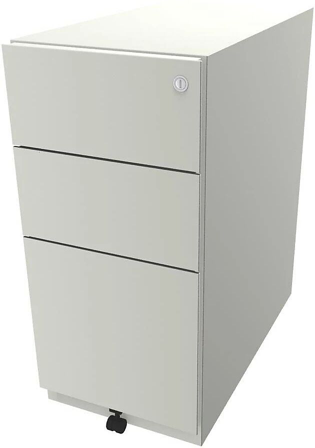 BISLEY Buck rodante Note™ con 2 cajones universales y 1 archivador colgante, H x A x P 645 x 300 x 565 mm, blanco puro