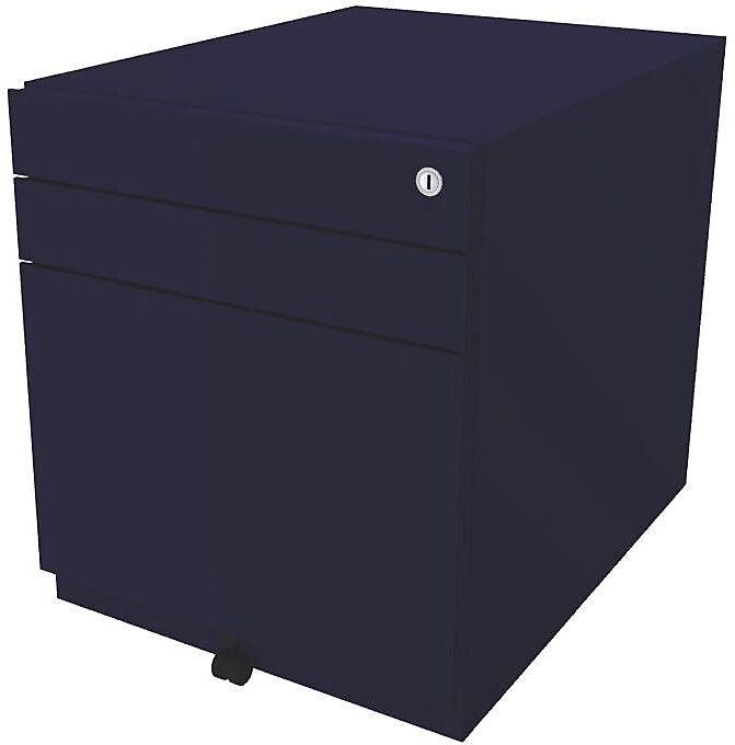 BISLEY Buck rodante Note™ con 2 cajones universales y 1 archivador colgante, H x A x P 565 x 420 x 565 mm, azul oxford