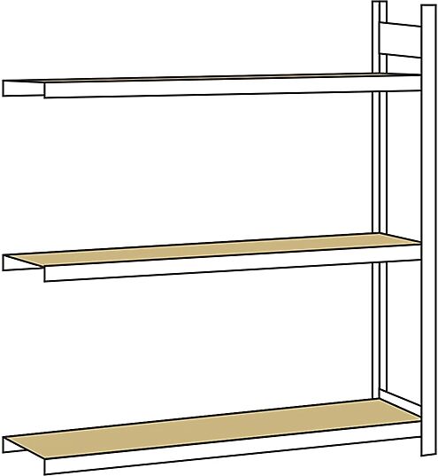 SCHULTE Estantería amplia, con tableros de aglomerado, altura 2000 mm, anchura útil 1500 mm, estantería de ampliación, profundidad 400 mm