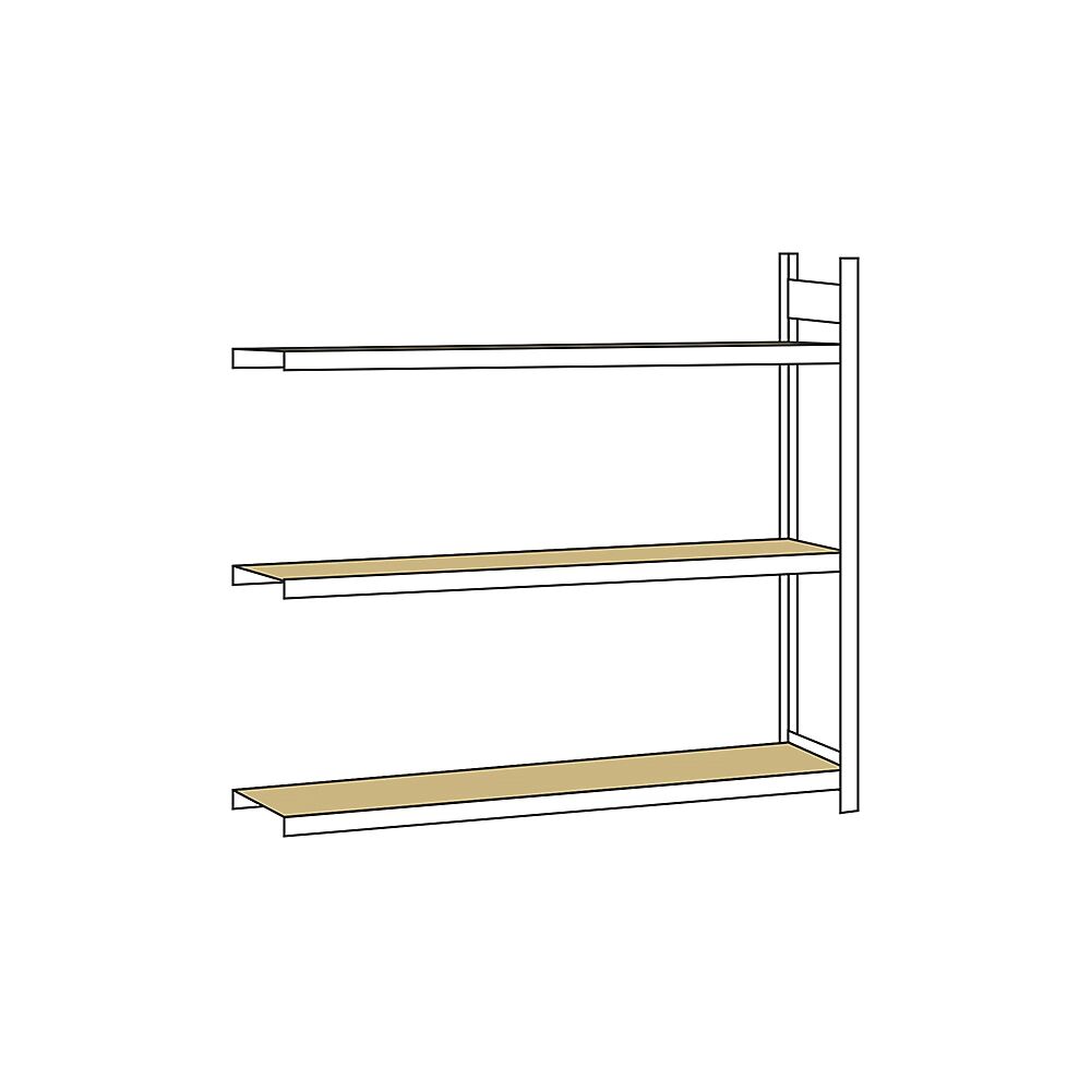 SCHULTE Estantería amplia, con tableros de aglomerado, altura 2000 mm, anchura útil 2500 mm, estantería de ampliación, profundidad 400 mm
