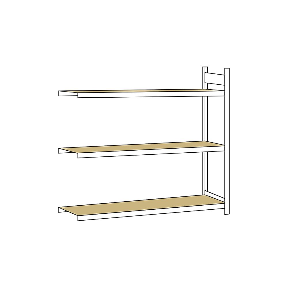 SCHULTE Estantería amplia, con tableros de aglomerado, altura 2000 mm, anchura útil 2500 mm, estantería de ampliación, profundidad 600 mm