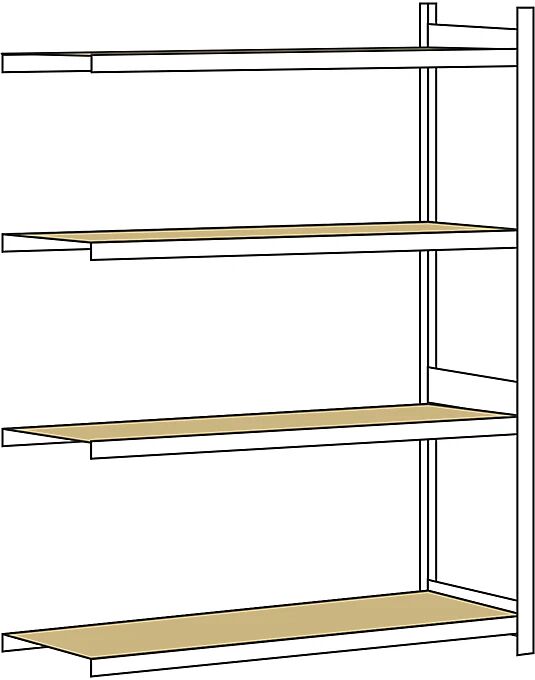 SCHULTE Estantería amplia, con tableros de aglomerado, altura 2500 mm, anchura útil 1500 mm, estantería de ampliación, profundidad 800 mm