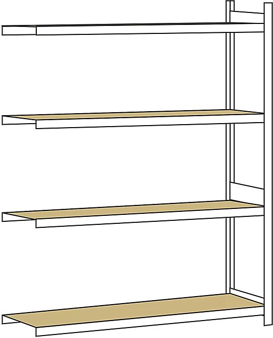 SCHULTE Estantería amplia, con tableros de aglomerado, altura 2500 mm, anchura útil 2000 mm, estantería de ampliación, profundidad 600 mm