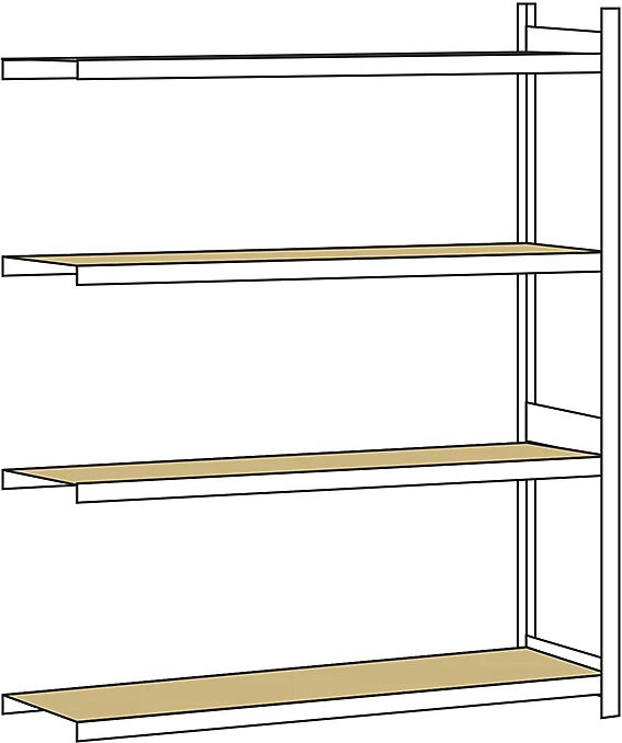 SCHULTE Estantería amplia, con tableros de aglomerado, altura 2500 mm, anchura útil 2250 mm, estantería de ampliación, profundidad 600 mm