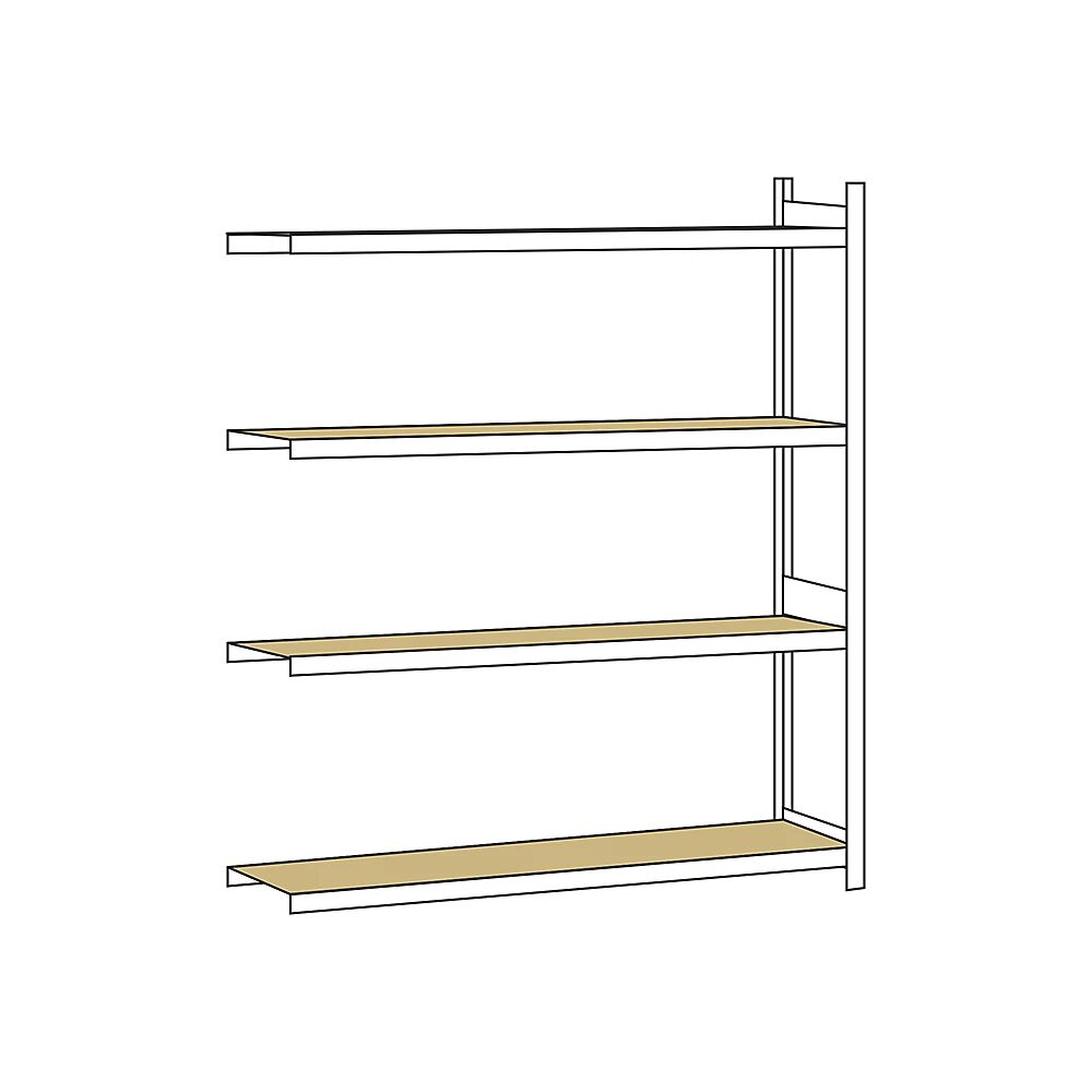 SCHULTE Estantería amplia, con tableros de aglomerado, altura 2500 mm, anchura útil 2500 mm, estantería de ampliación, profundidad 500 mm