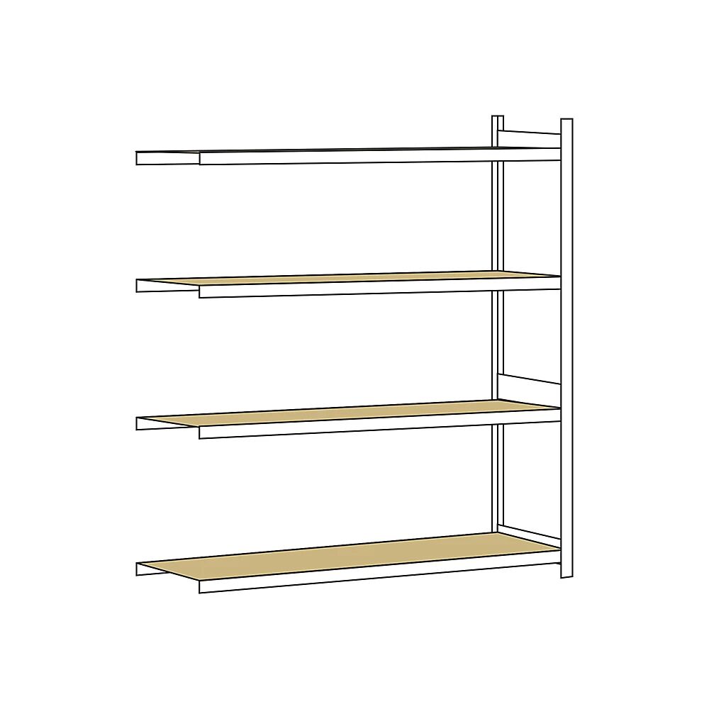 SCHULTE Estantería amplia, con tableros de aglomerado, altura 2500 mm, anchura útil 2500 mm, estantería de ampliación, profundidad 800 mm