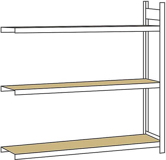 SCHULTE Estantería amplia, con tableros de aglomerado, altura 2000 mm, anchura útil 2250 mm, estantería de ampliación, profundidad 400 mm