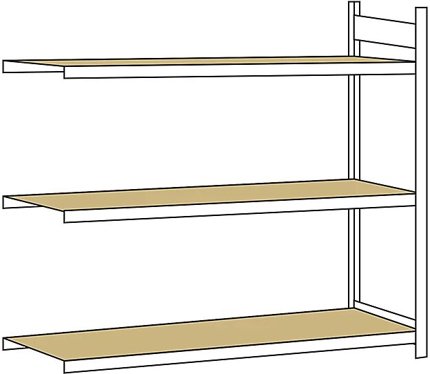 SCHULTE Estantería amplia, con tableros de aglomerado, altura 2000 mm, anchura útil 2500 mm, estantería de ampliación, profundidad 800 mm