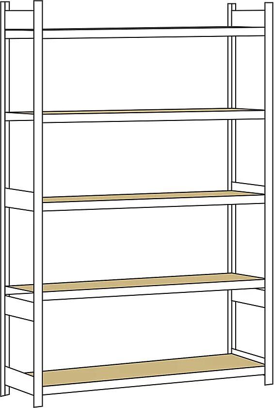 SCHULTE Estantería amplia, con tableros de aglomerado, altura 3000 mm, anchura útil 2000 mm, estantería básica, profundidad 600 mm