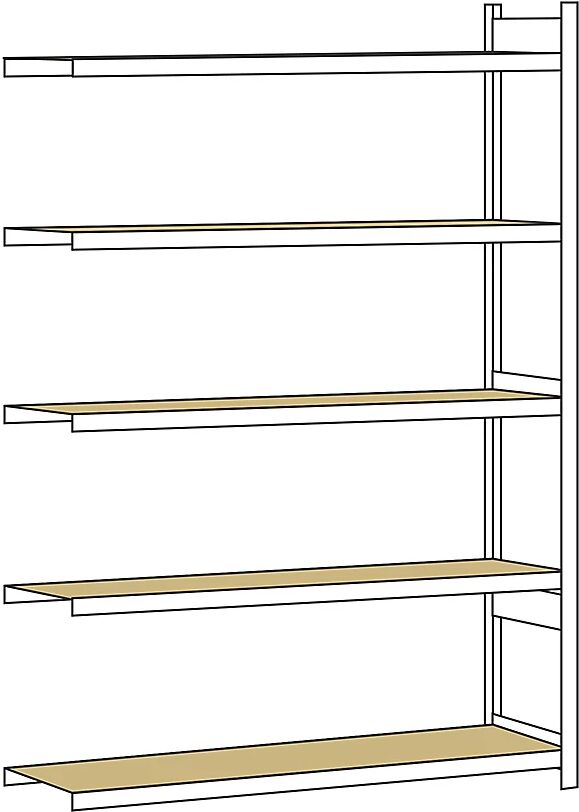 SCHULTE Estantería amplia, con tableros de aglomerado, altura 3000 mm, anchura útil 2250 mm, estantería de ampliación, profundidad 600 mm