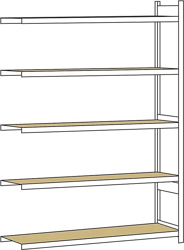 SCHULTE Estantería amplia, con tableros de aglomerado, altura 3000 mm, anchura útil 2500 mm, estantería de ampliación, profundidad 600 mm