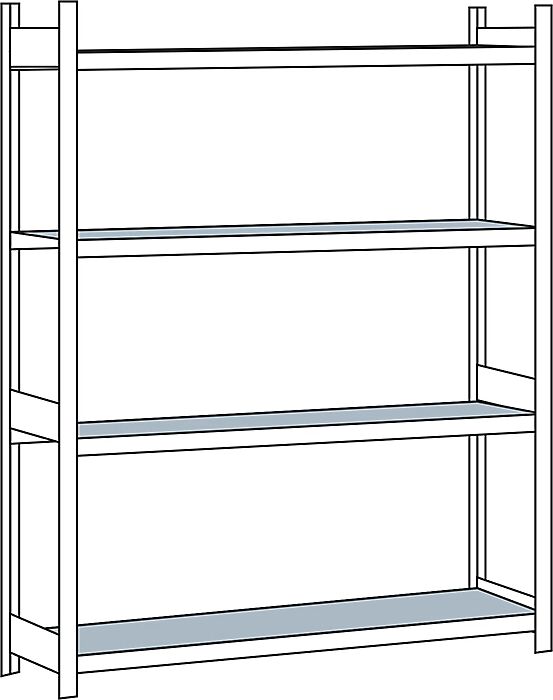 SCHULTE Estantería amplia, con baldas de acero, altura 2500 mm, anchura útil 2000 mm, estantería básica, profundidad 500 mm