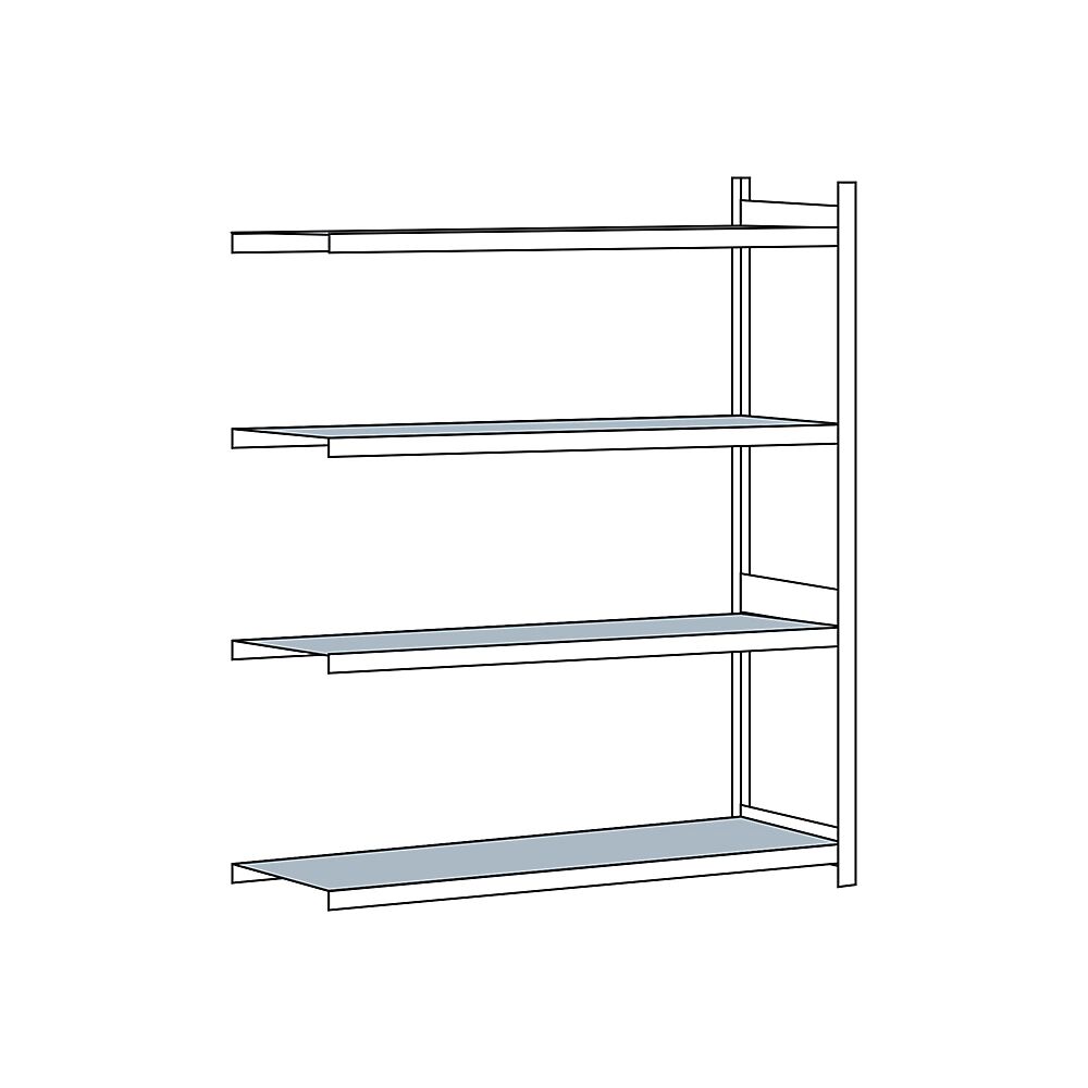 SCHULTE Estantería amplia, con baldas de acero, altura 2500 mm, anchura útil 2000 mm, estantería de ampliación, profundidad 800 mm